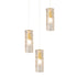 3 Light Brass Glass Pendant Light Modern Cluster Chandelier